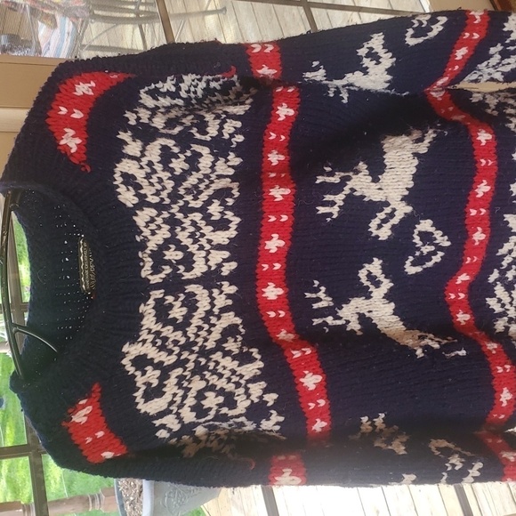 Reywear Handmade in Ecuador 100% Wool Graphic Thick Sz. XL Sweater - Picture 2 of 9